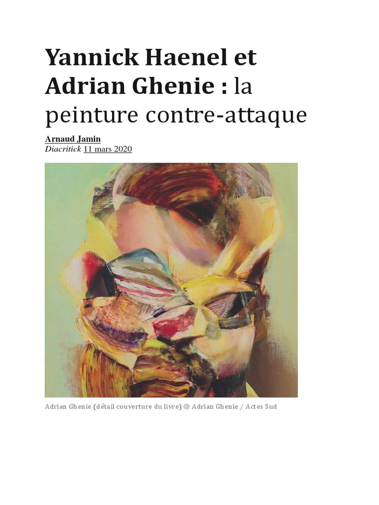 Yannick Haenel Et Adrian Ghenie | PDF | Vincent Van Gogh