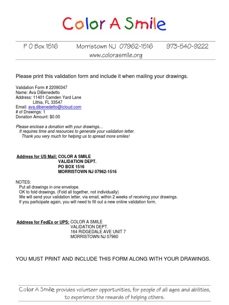 Printable Validation Form Pdf