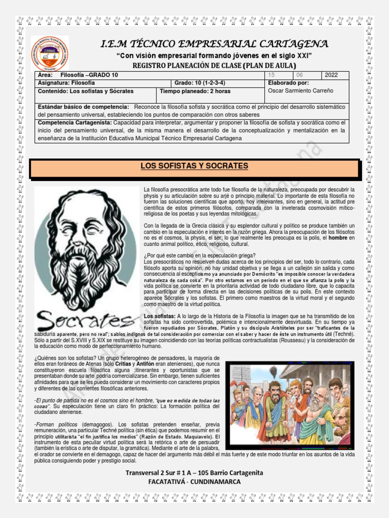 GUIA 9 FIL Los Sofistas y Socrates | PDF | Sócrates | Verdad