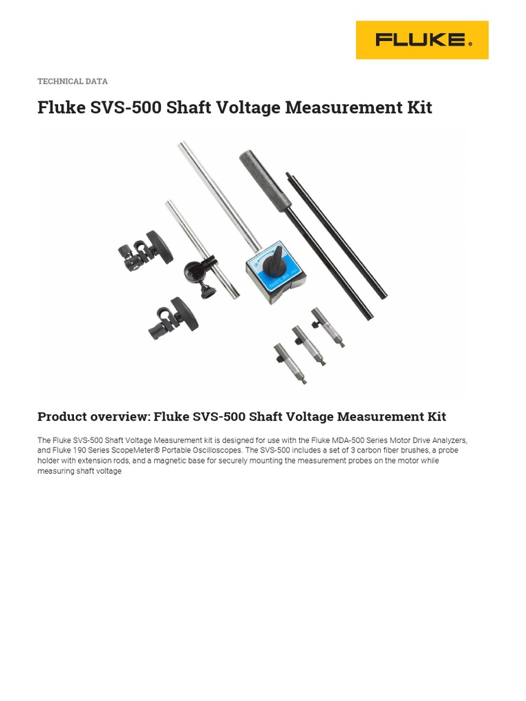 FLUKE 2022 SVS500 Shaft Voltage Measurement Kit PDF