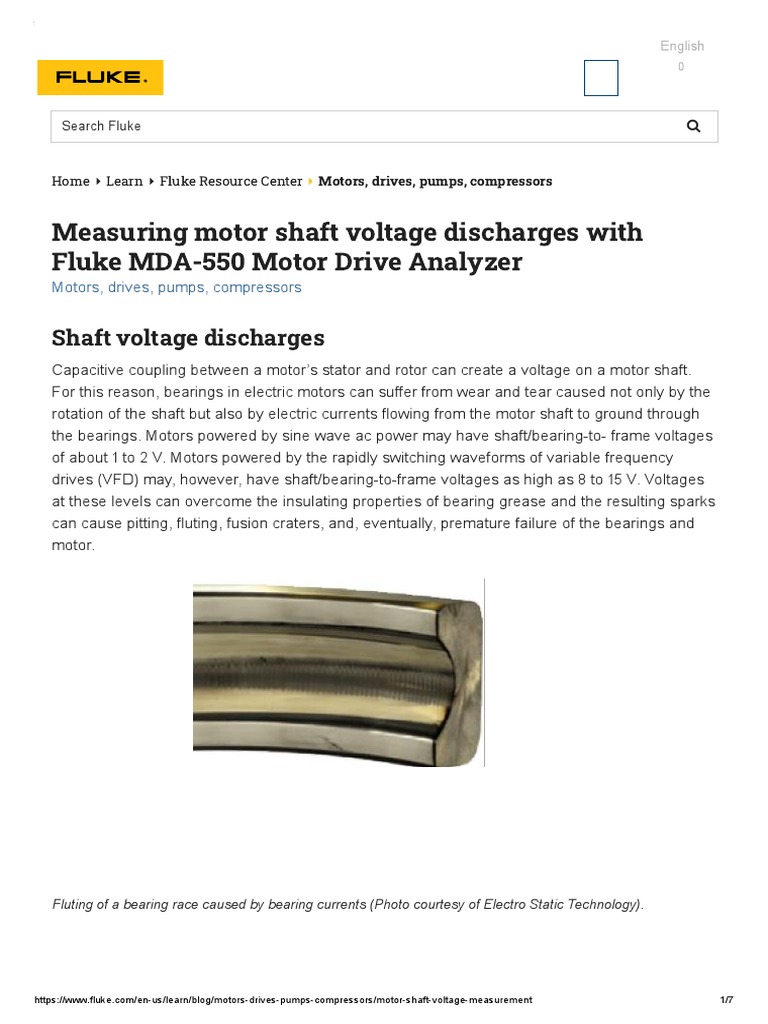 FLUKE C 2022 Measuring Motor Shaft Voltage Discharges With Fluke