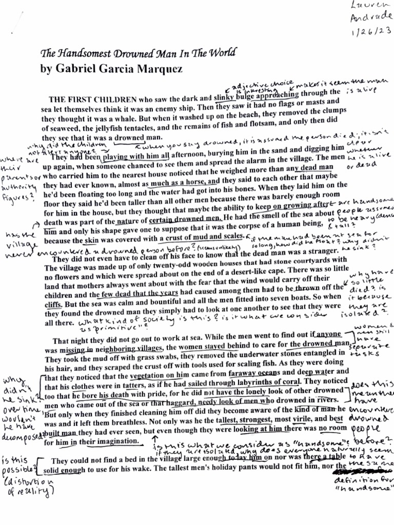 The Most Handsomest Drowned Man in The World PDF