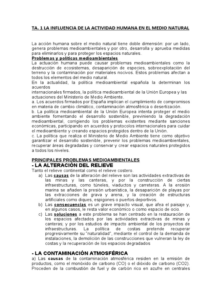 Impacto Humano en el Medio Ambiente | PDF | Contaminación | Entorno natural