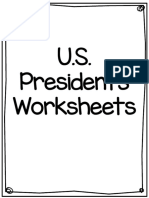 US Presidents Worksheest