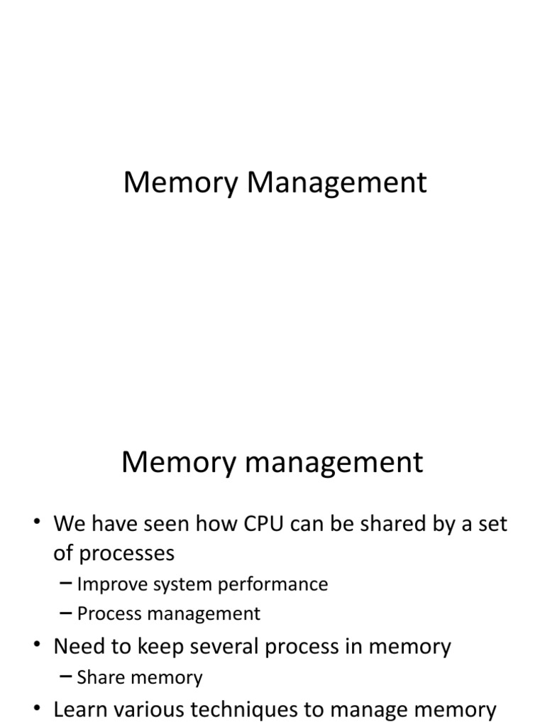 Memory Management Techniques | PDF | Process (Computing) | Computer ...