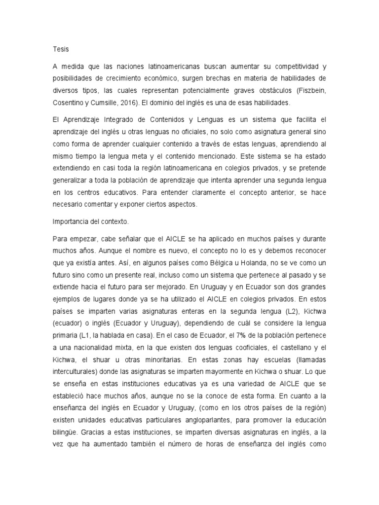 AICLE: Aprendizaje de Lenguas en Latinoamérica | PDF | Método de ...