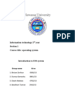 Hawassa University: Information Technology 2 Year Section 1 Course Title: Operating System