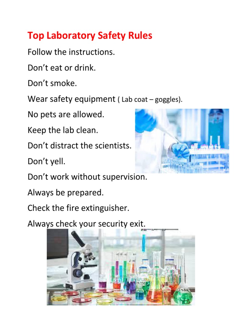 Top Laboratory Safety Rules PDF