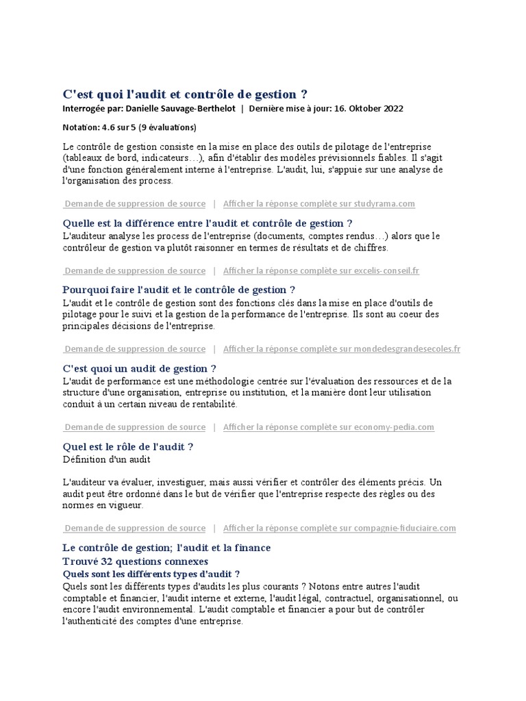 Audit 9 | PDF | Audit | Gestion des ressources humaines