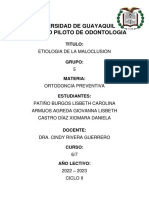 Etiologia de La Maloclusion - Grupo 5 - Primer Parcial - Ortodoncia Preventiva