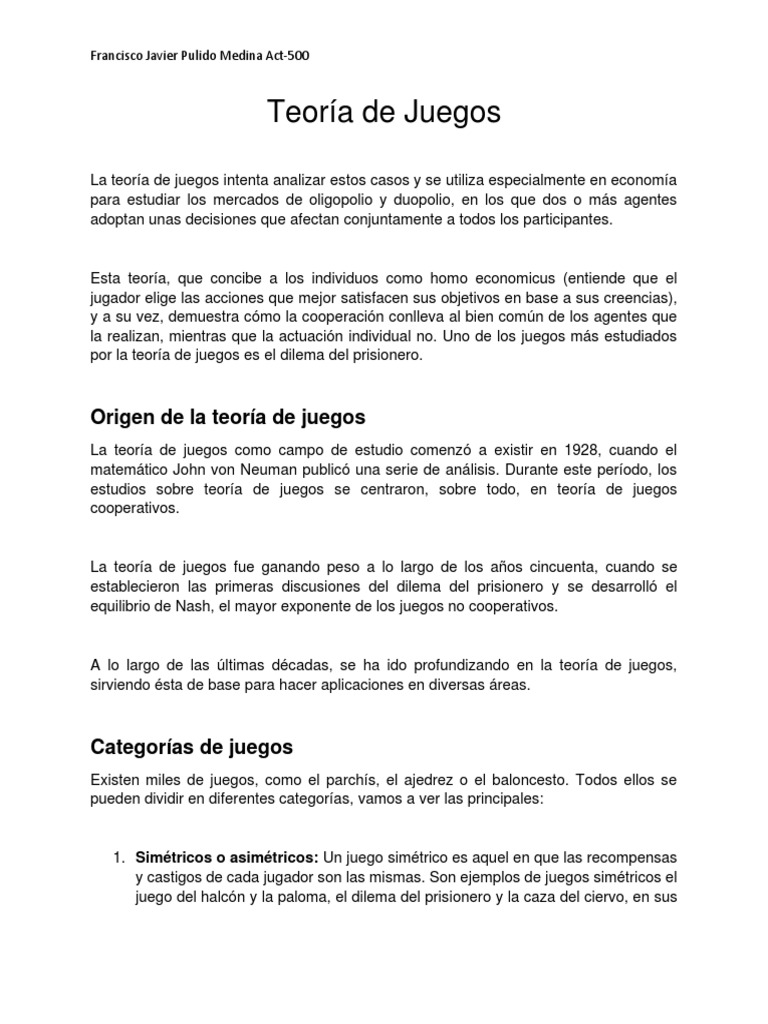 Teoria de Juegos PDF