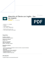 Oferta de Empleo - Atención Al Cliente Con Inglés - Sector Joyería en Barcelona
