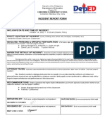 Incident Report Form Type of Incident in