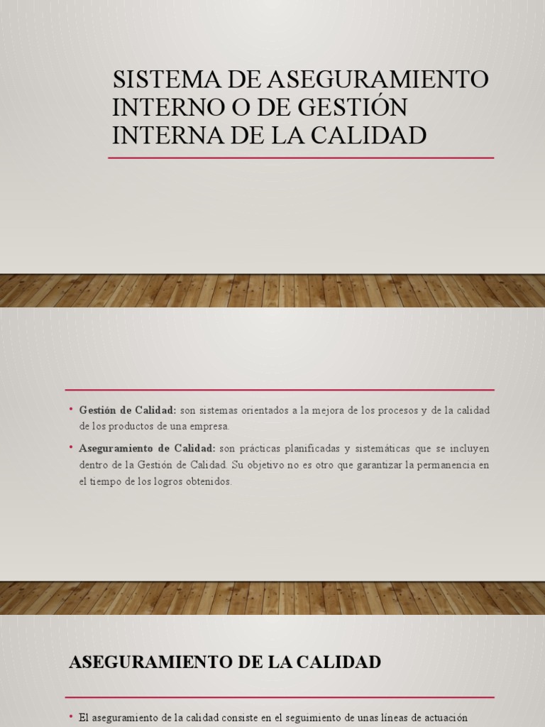 Sistema Interno de Aseguramiento de Calidad | PDF | Gestión de la ...