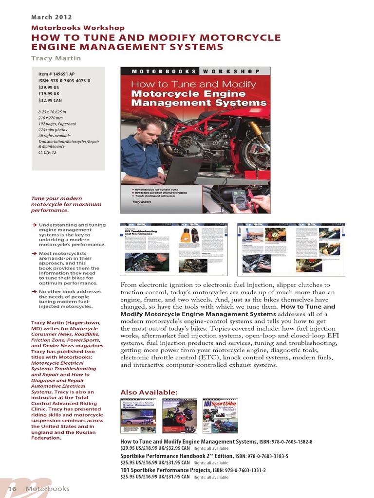 How To Tune and Modify Motorcycle Engine Management Systems PDF Motorcycle Motor Vehicle