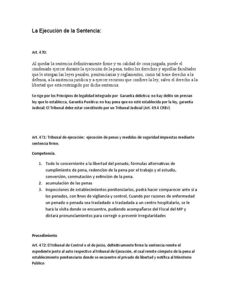 Ejecución de Sentencias en Venezuela | PDF | Sentencia (ley) | Pena capital