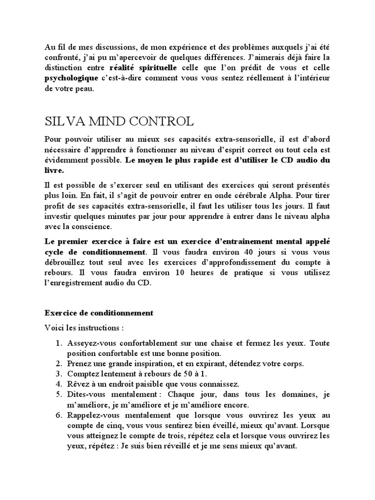 Silva Mind Control | PDF