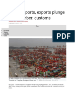 China Imports, Exports Plunge in December: Customs: Facebook Twitter Linkedin Viber