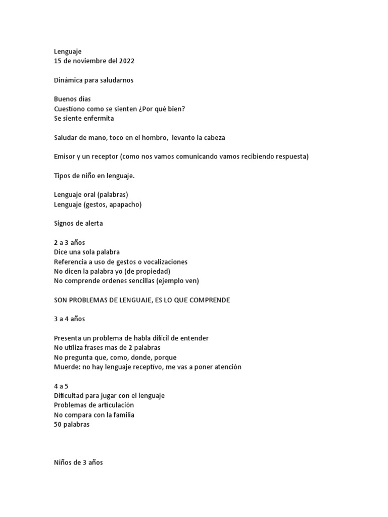 Taller de Lenguaje para Niños | PDF | Artes del Lenguaje y Comunicación ...