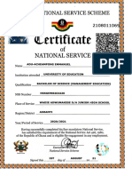 National Service Certificate