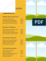 Yellow Fast Food Restaurant Menu