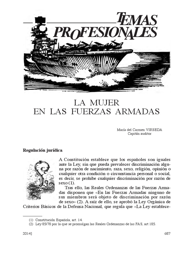 La evolución de la participación de la mujer en las Fuerzas Armadas ...
