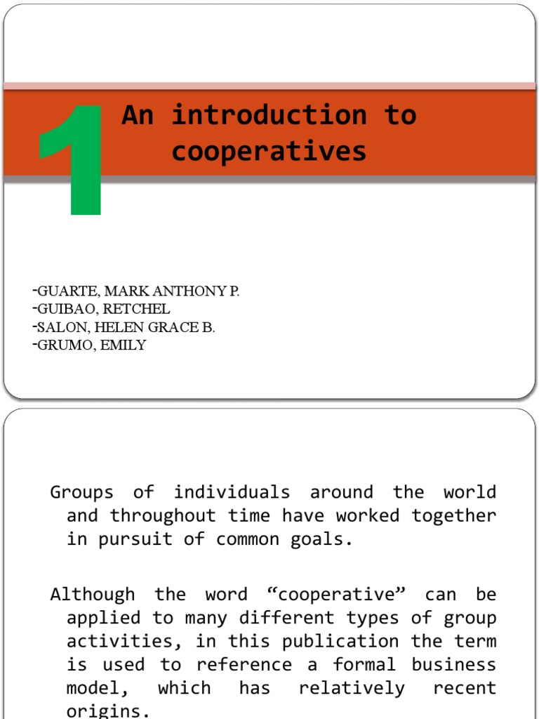 An Introduction To Cooperatives PDF Cooperative Profit (Economics)