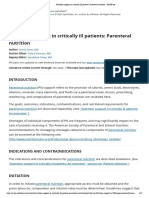 Nutrition Support in Critically Ill Patients - Parenteral Nutrition - UpToDate