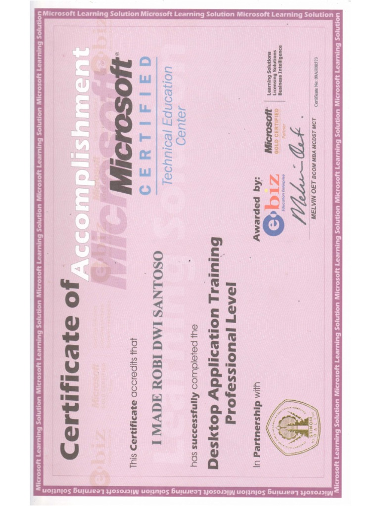 DAT Certificate | PDF
