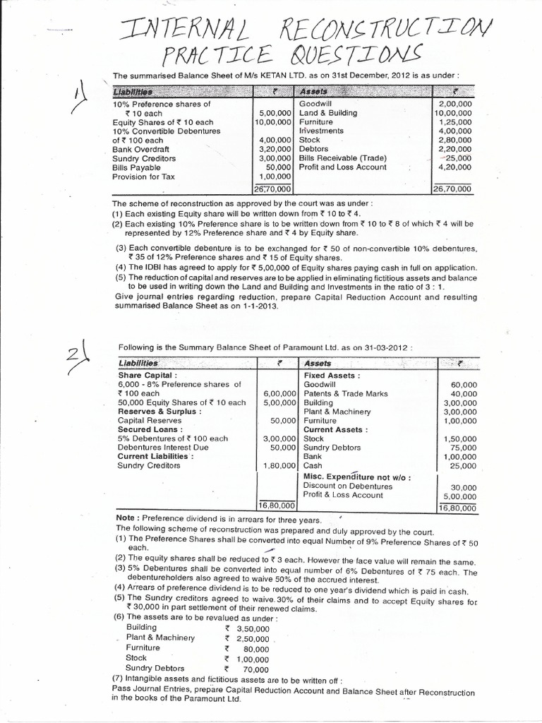 Internal Reconstruction PDF