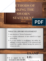 Methods of Taking Sworn Statement