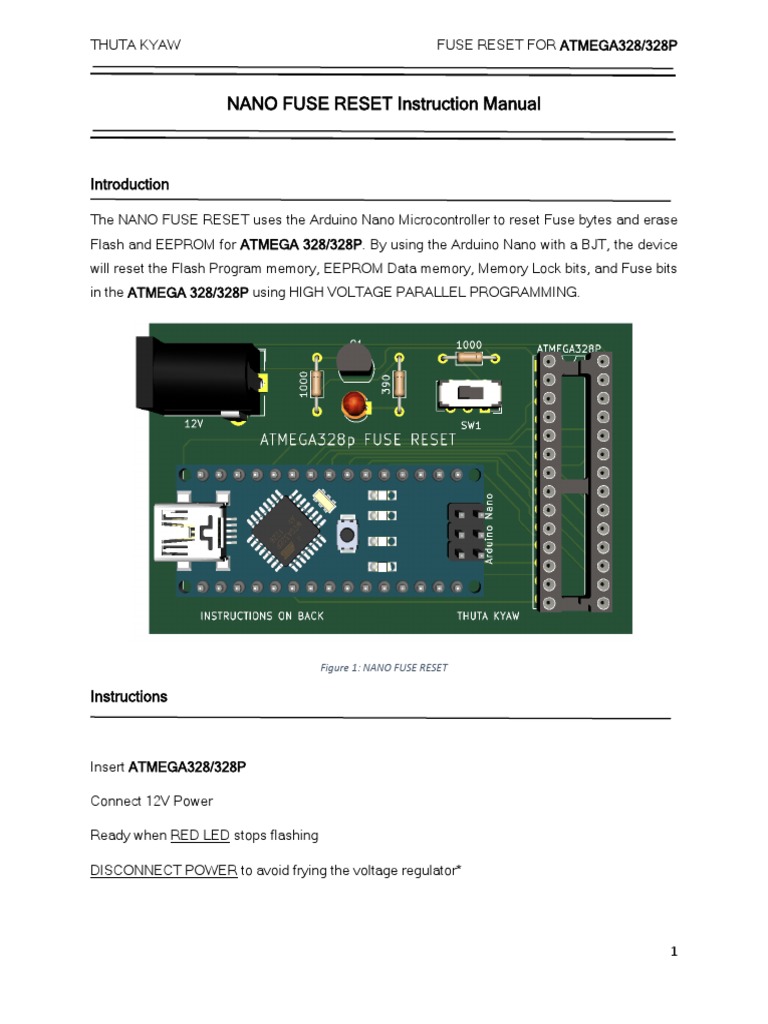 NANO FUSE RESET Instruction Manual | PDF