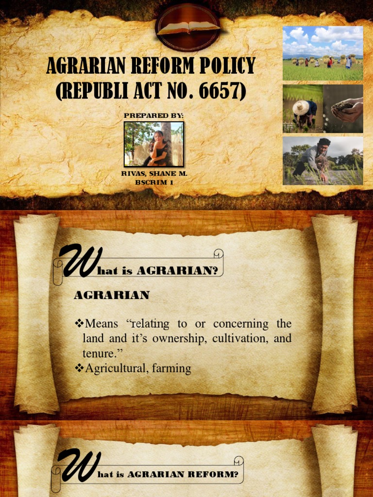 Agrarian Reform Policy PDF