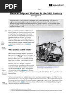 Mexican Migrant Workers in The 20th Century - CommonLit - 7th