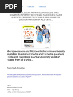 Microprocessors and Microcontrollers Anna University Important Questions 2 Marks and 16 Marks Questions - Repeated Questions in Anna University Question Papers From All 5 Units ...