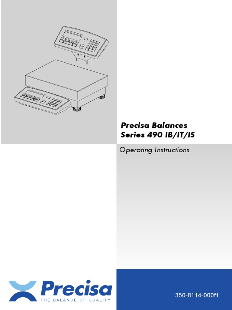 Weighing Precisa en 490K Handbook | PDF | Calibration | Troy Weight