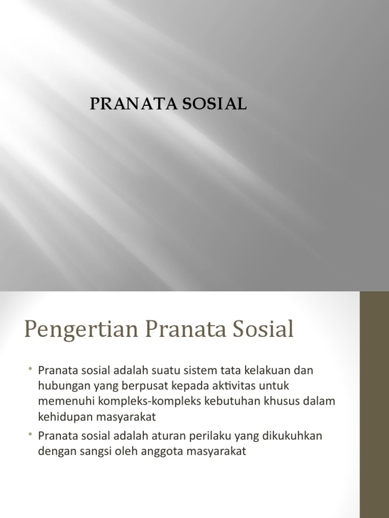 Pranata Sosial dan Fungsinya | PDF | Sains & Matematika