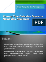 Konsep Tipe Data Dan Operator