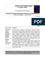 Challenges in Translating Colloquial Egyptian Arabic Poetry Into English The Case of Register and Metaphors-A Contrastive Study