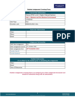 Student Assignment Covering Form Template for Business and Environment Unit