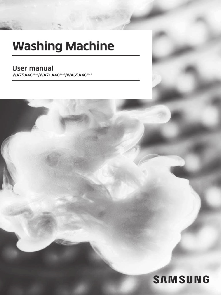 Samsung Washing Machine Manual PDF