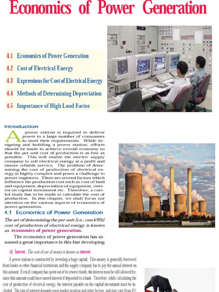 Economics of Power Generation | PDF