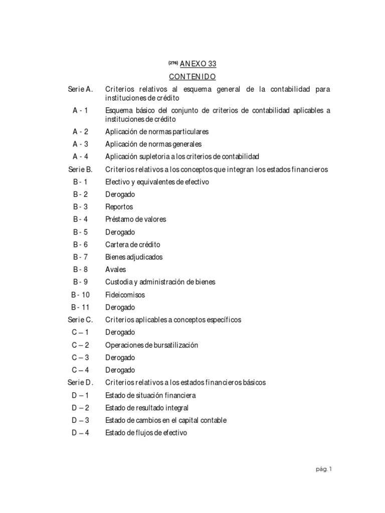 Criterios Contables Anexo 33 CUB | PDF | Contabilidad | Bancos