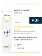Jasmine Alexandra Huaraca Aniceto: Iperc - Identificación de Peligros, Evaluación de Riesgos Y Medidas de Control 2023