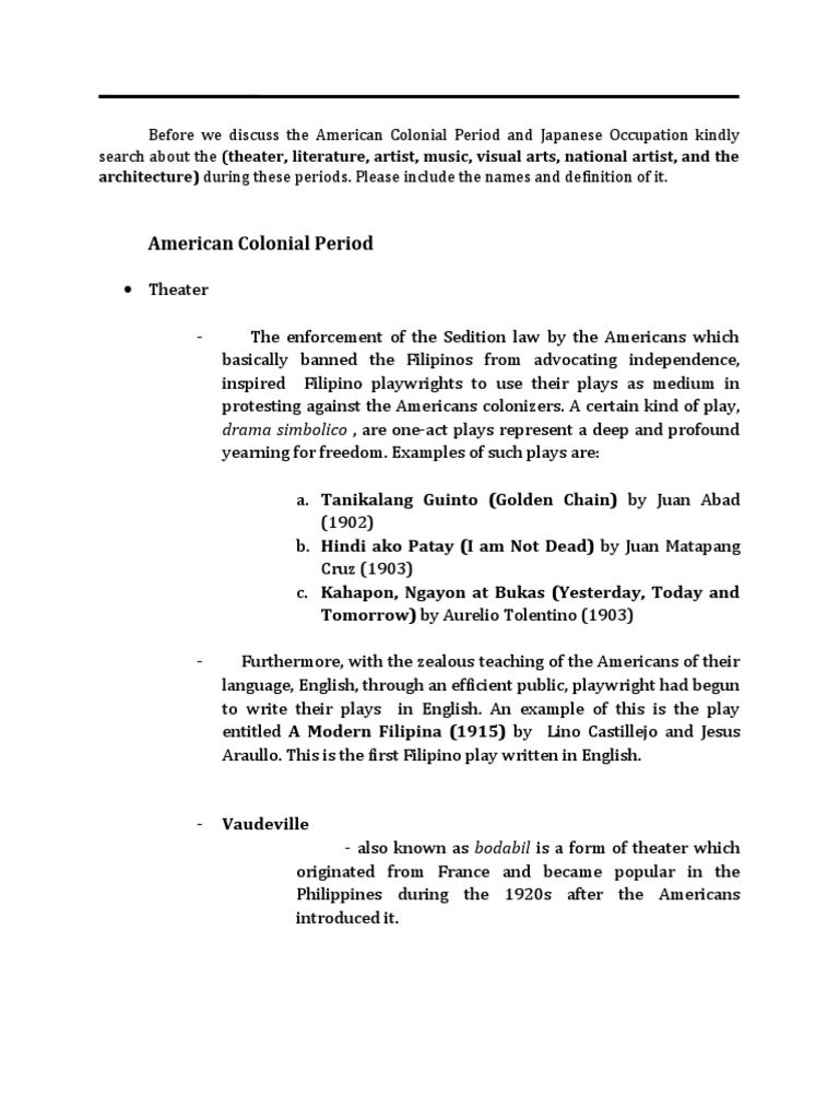 Arts In American Japanese Periods Pdf Philippines