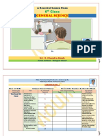 6th Class Lesson Plans Record