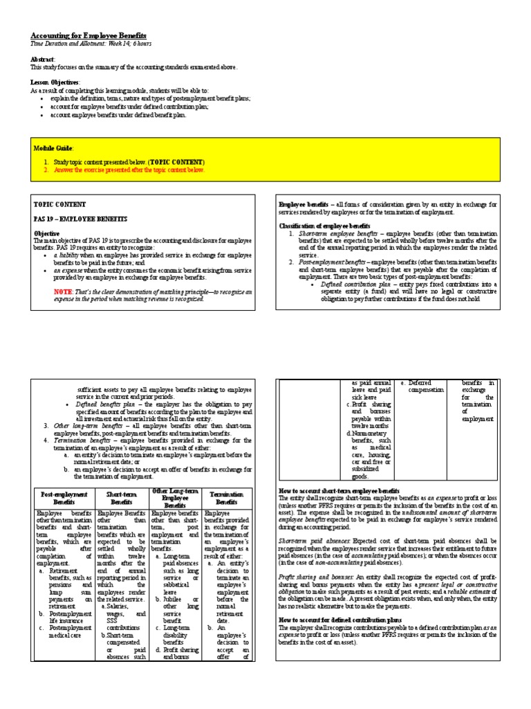Ia3 accounting for employee benefits pdf defined benefit pension