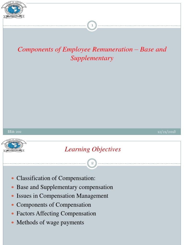Employee Remuneration Components Explained | PDF