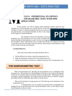 Module 8 Inferential Statistics NonParametric Test