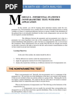 Module 8 Inferential Statistics NonParametric Test